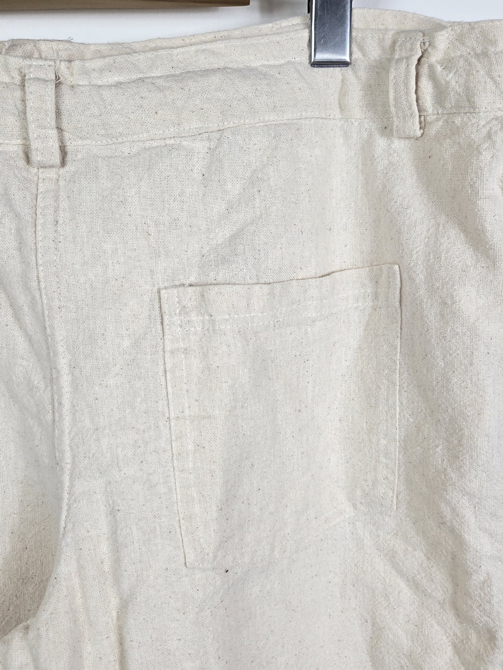 Casual Womens XL Cream Pants Drawstring Wide Leg 100% Cotton Beachy Euro Summer - Picture 8 of 9